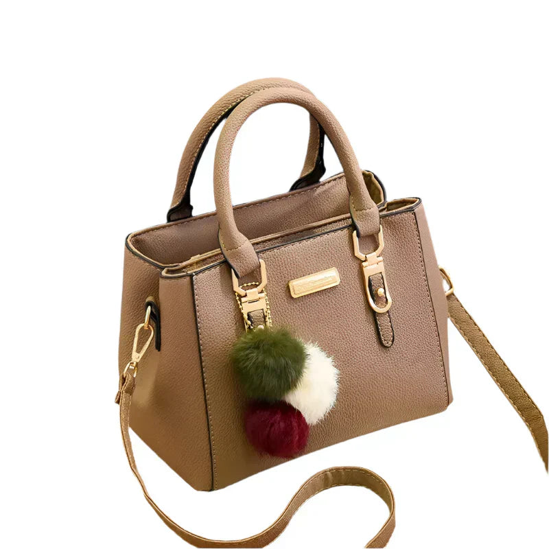Structured Vegan PU Leather Shoulder Bag