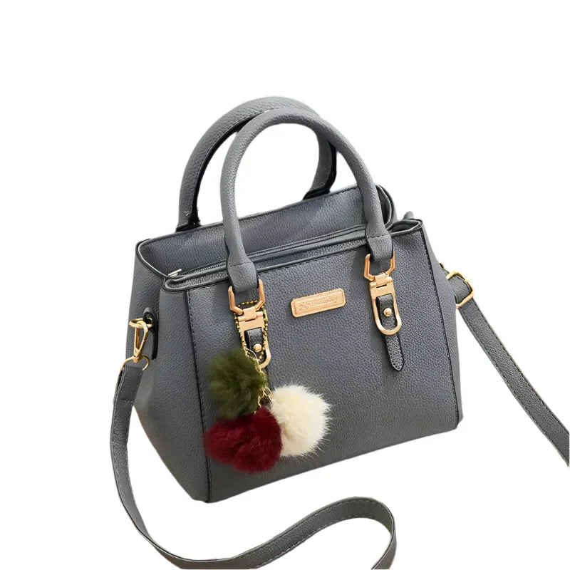 Structured Vegan PU Leather Shoulder Bag