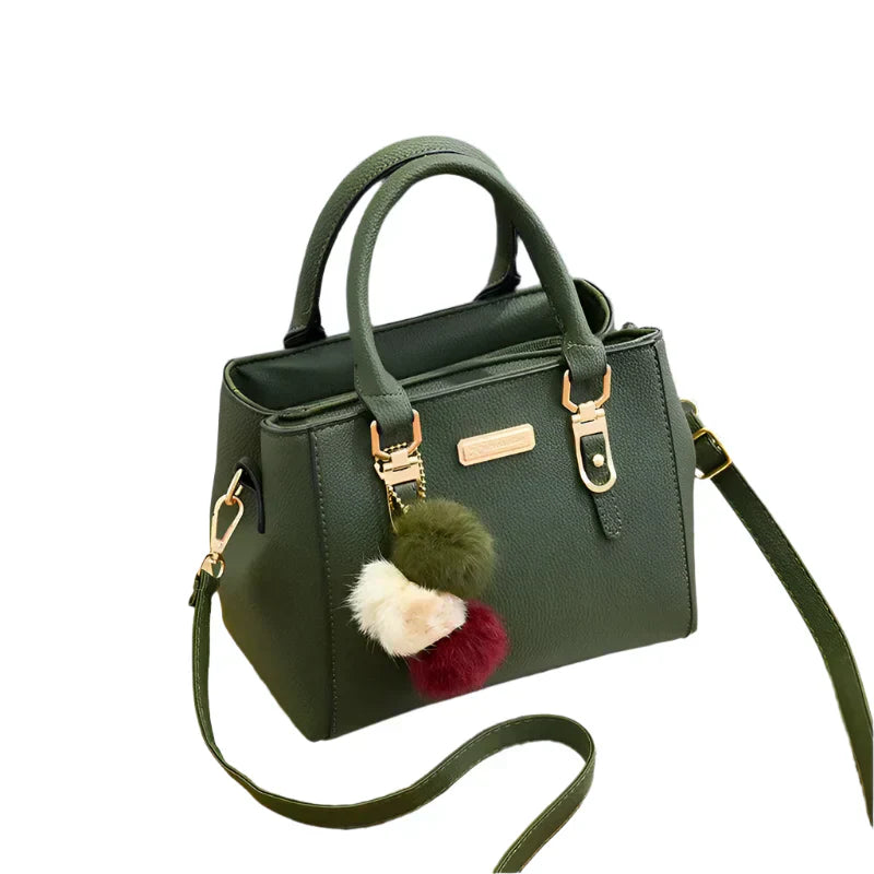 Structured Vegan PU Leather Shoulder Bag